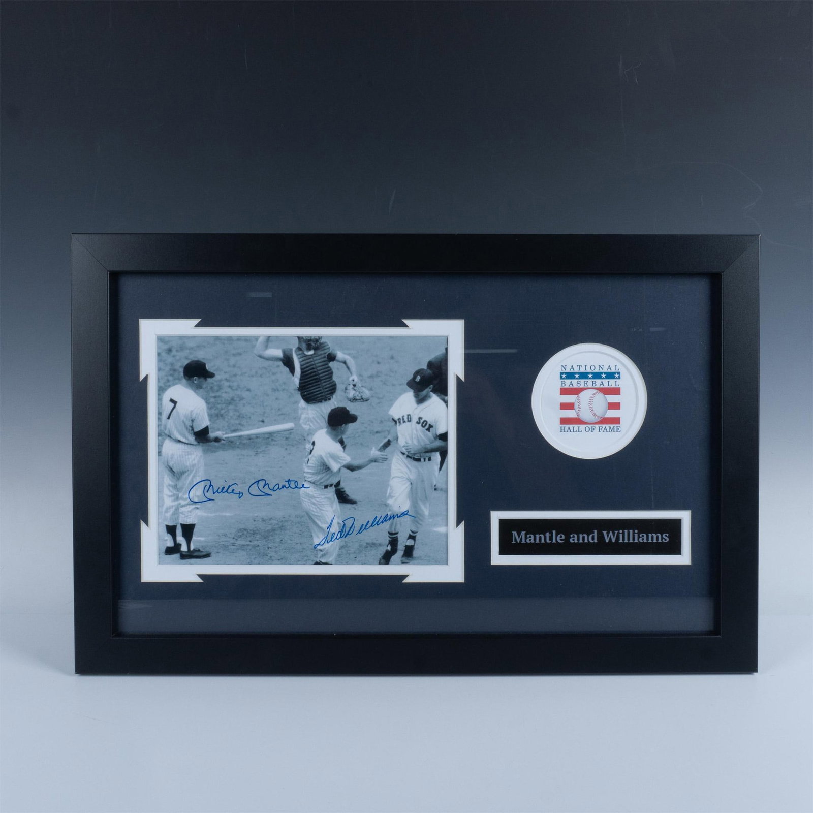 HOF Mickey Mantle & Ted Williams Signed Framed Photo Plaque (1 of 4)