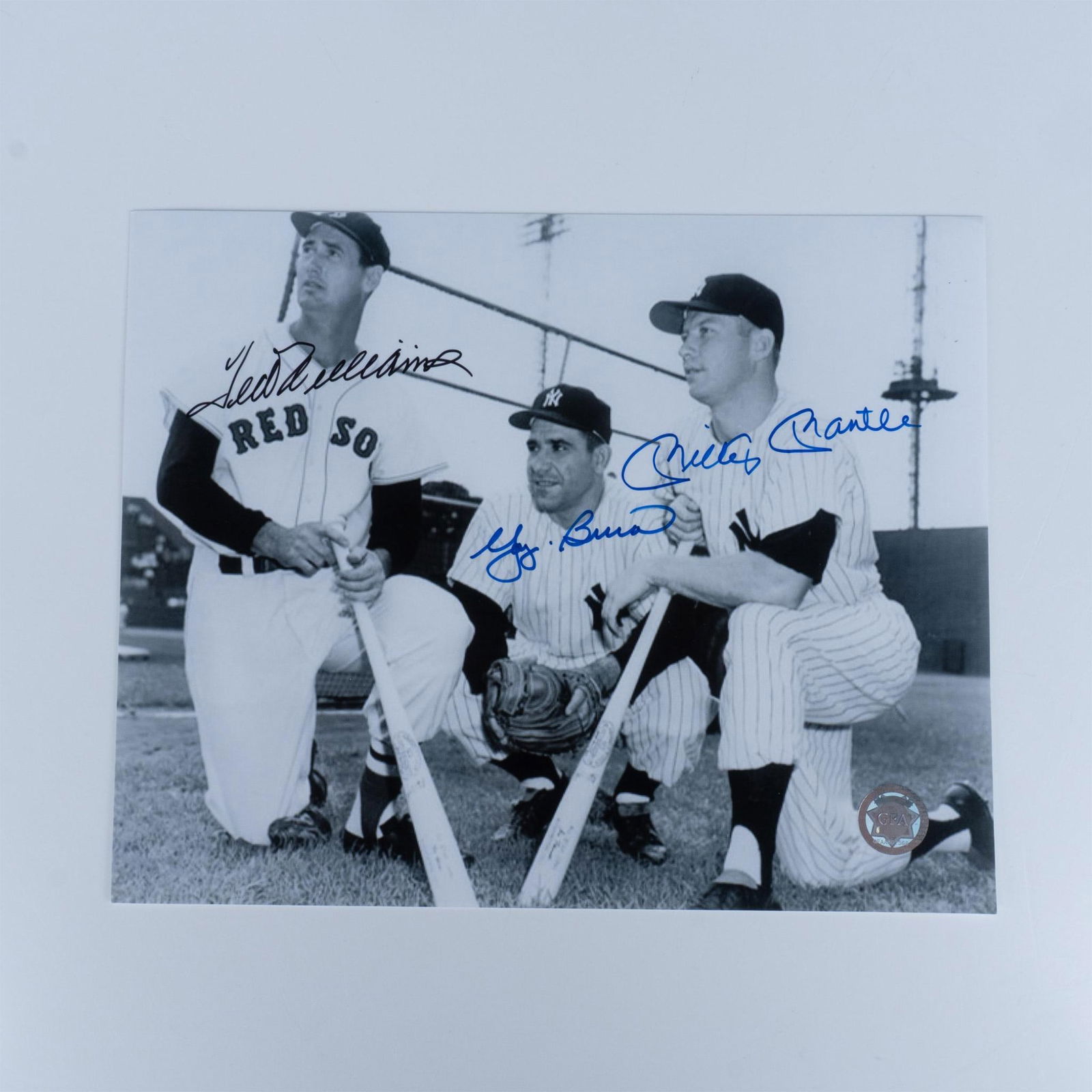 Yogi Berra, Mickey Mantle, Ted Williams Signed Photo w/COA (1 of 2)