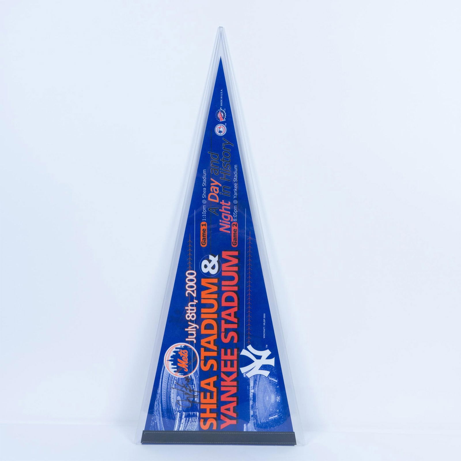 NY Mets and Yankees Pennant Signed by Jay Payton (1 of 5)