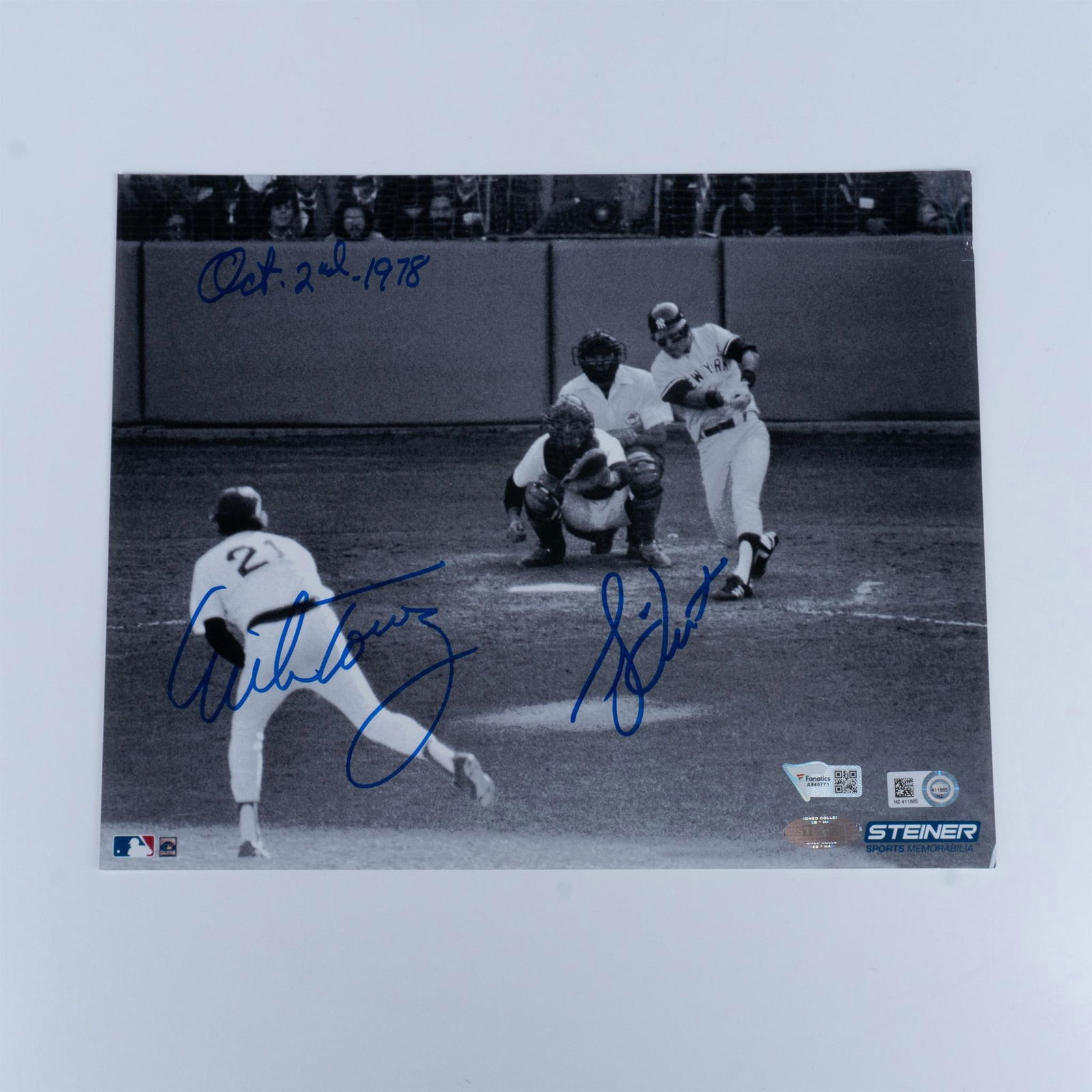 Bucky Dent and Mike Torrez Autographed Photo, COA (1 of 3)