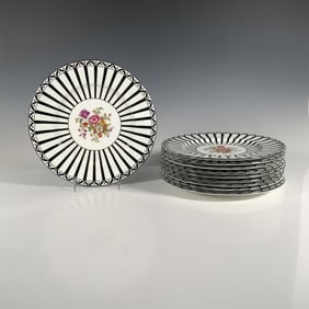 10pc Coalport Art Decor Floral Plates