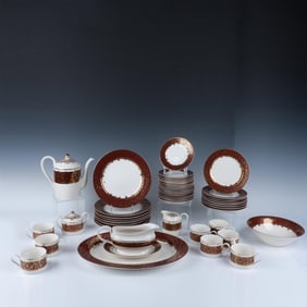 47pc Victorian Vine Ceramic Dinnerware for 8