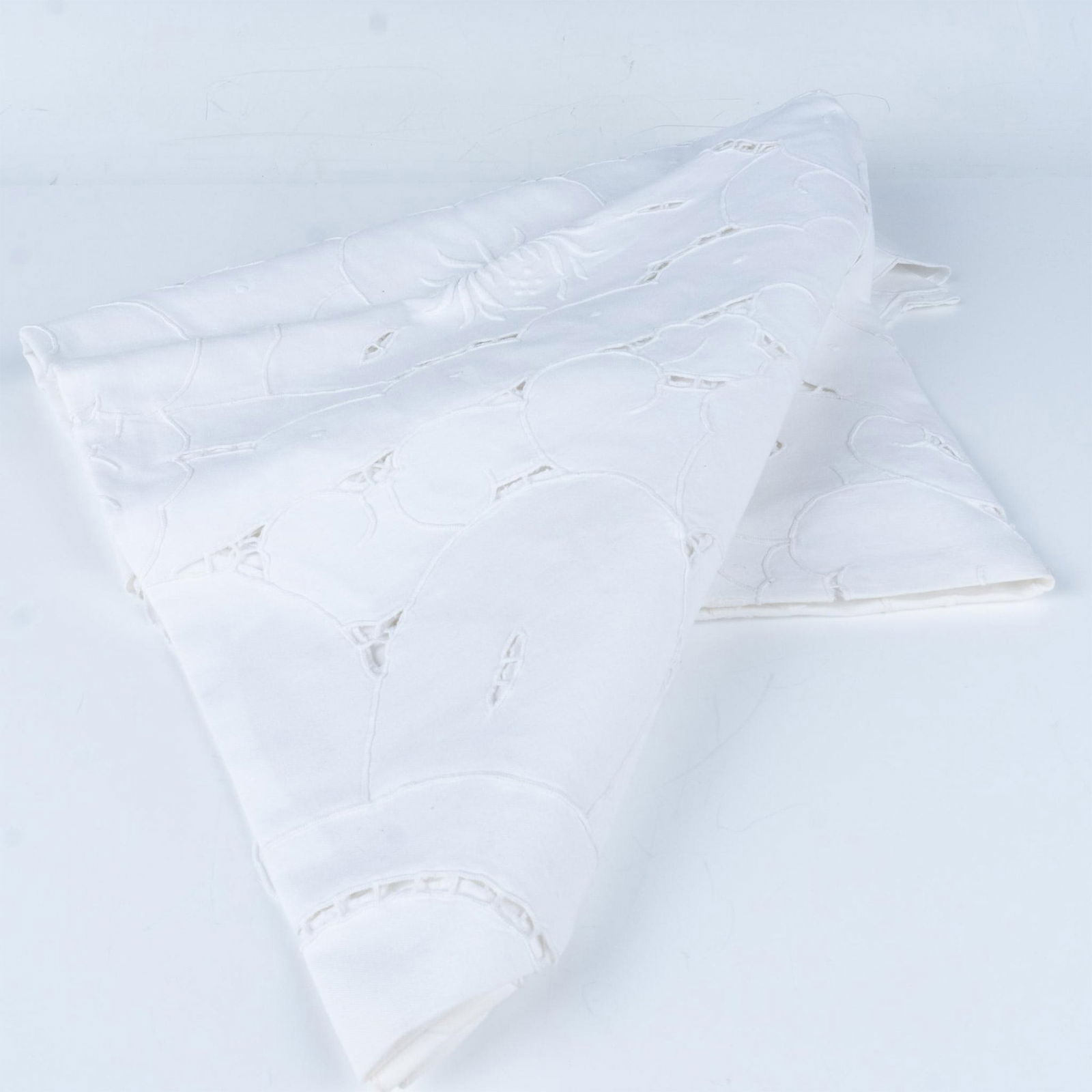 Vintage White Cutwork Embroidery Tea Tablecloth (1 of 2)