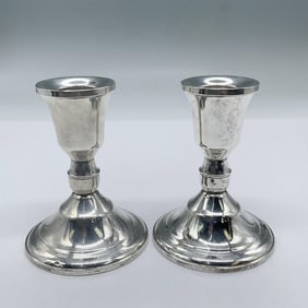 Pair of Duchin Creation Sterling Silver Candle Stick Holders