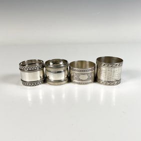 4pc Vintage Silver Napkin Rings