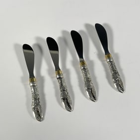 4pc Vintage Arthur Court Cheese Spreaders, Lobster Claw