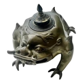 Rare Antique Chinese Bronze Three Footed Dragon