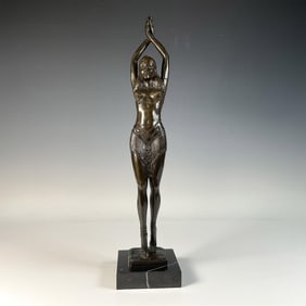 Agathon Leonard, Antique Art Nouveau Bronze, Signed