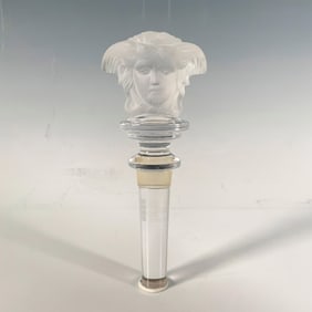 Rosenthal Versace Crystal Bottle Stopper, Medusa, White