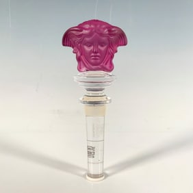 Rosenthal Versace Crystal Bottle Stopper, Medusa, Purple