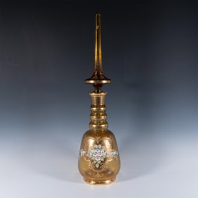 Bohemian Czech Glass Large Bottle