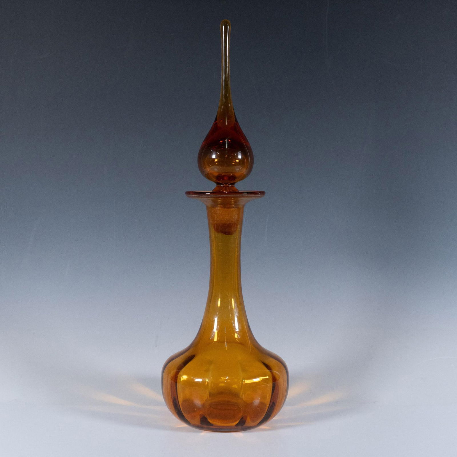 Mid Century Modern Amber Glass Decanter (1 of 4)