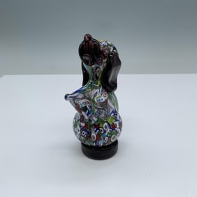 Murano Millefiori Art Glass Dog Figurine
