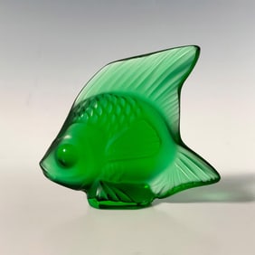 Lalique Crystal Figurine, Green Fish