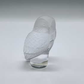 Lalique Crystal Owl Paperweight