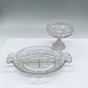 2pc American Brilliant Cut Glass Candy Dishes