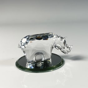 Swarovski Crystal Figurine and Base, Rhinoceros