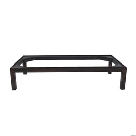 Low Coffee Table Frame, Leather Covered Crackle Finish