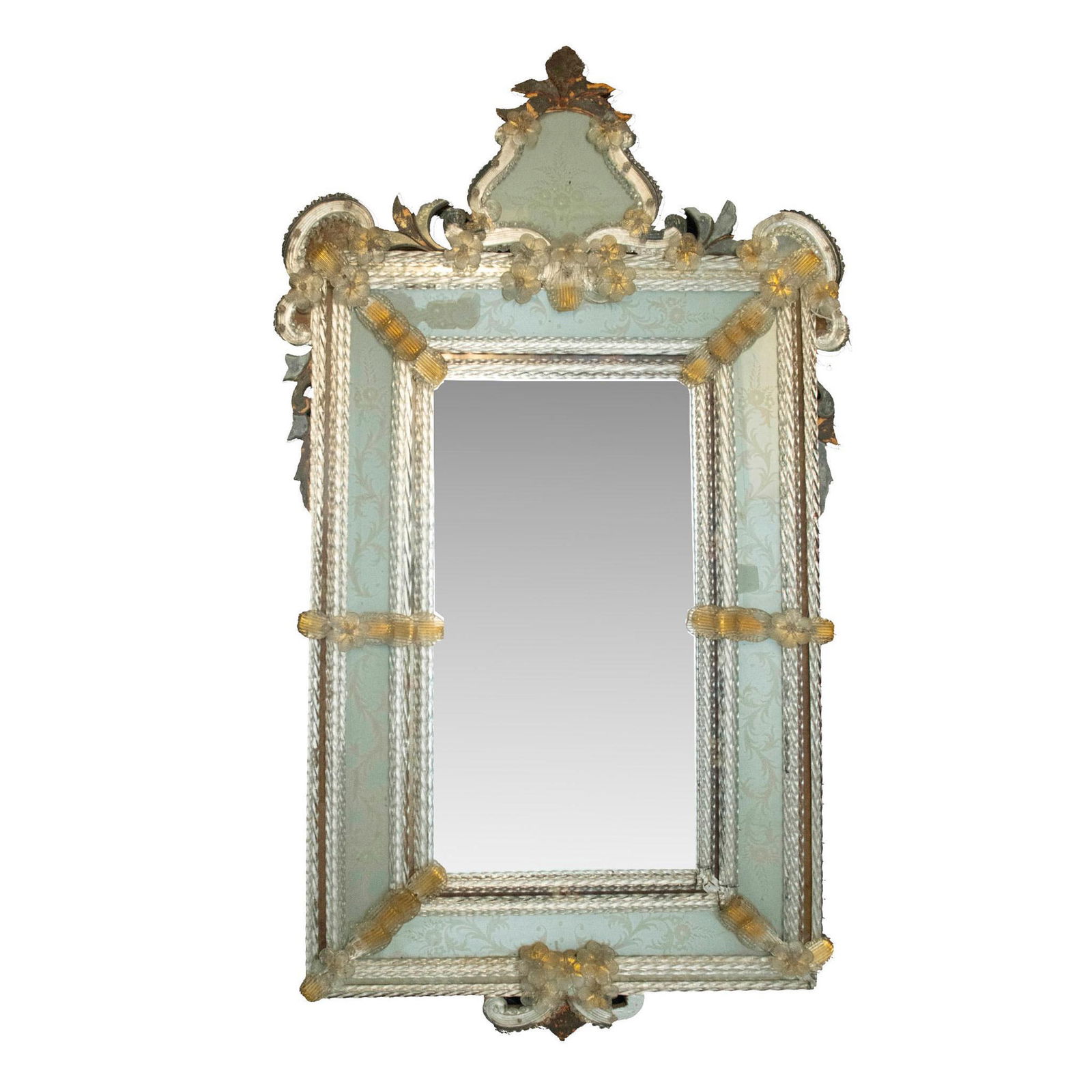 Original Baroque Style Hand-Crafted Murano Glass Mirror (1 of 5)