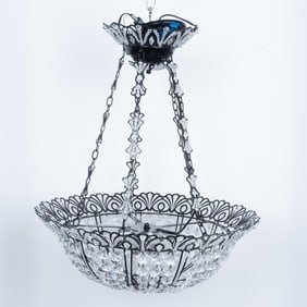 Original Tiara Shape Beaded Chrystal Chandelier w/9 Lights