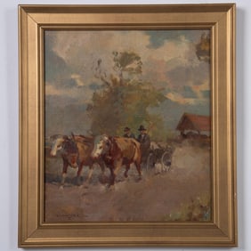 Chauncey Foster Ryder, Antique Oil on Board, Signed