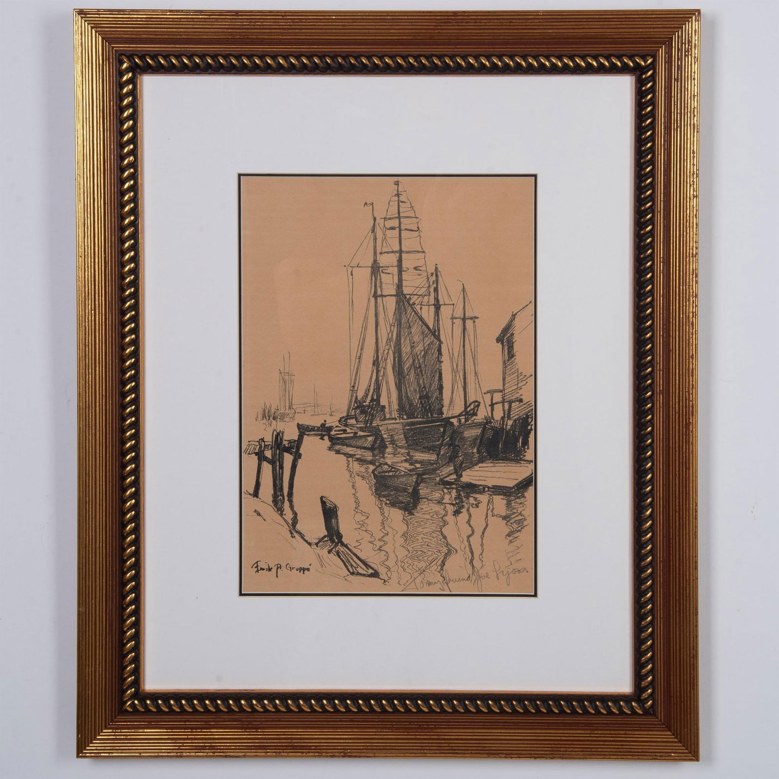 Emile Gruppe, Original Impressionist Drawing on Paper Signed (1 of 5)