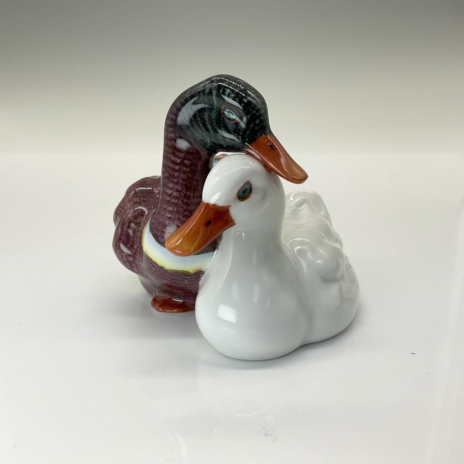 Herend Porcelain Figurine, Small Pair of Ducks (1 of 5)