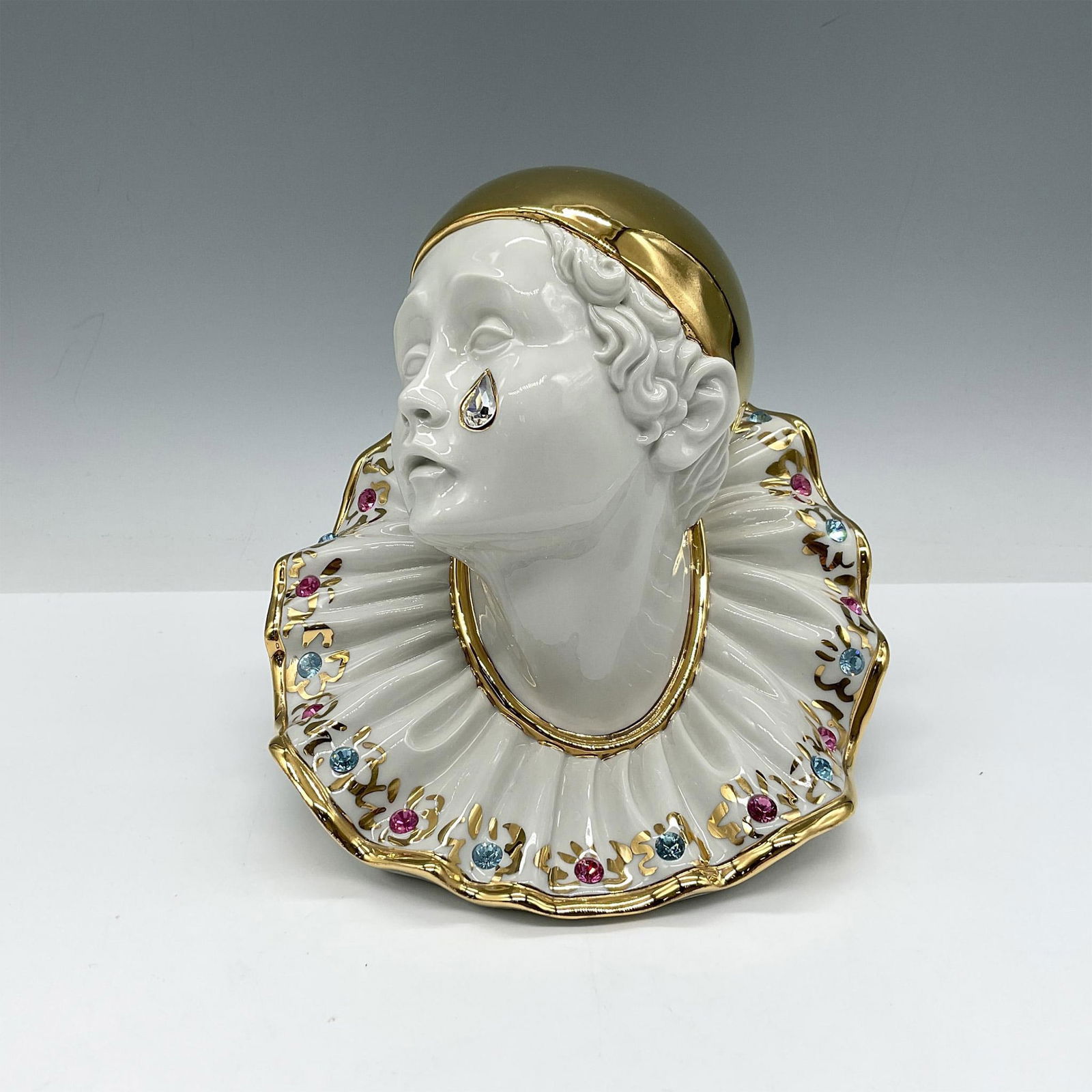 RG Oggetti & Capodimonte Porcelain Bust, Pierrot (1 of 4)