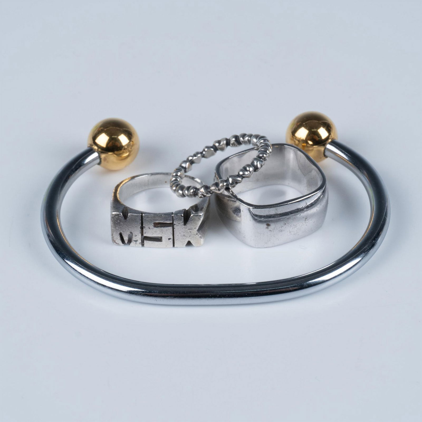 4pc Silver Ring and Cuff Bracelet Set (1 of 3)