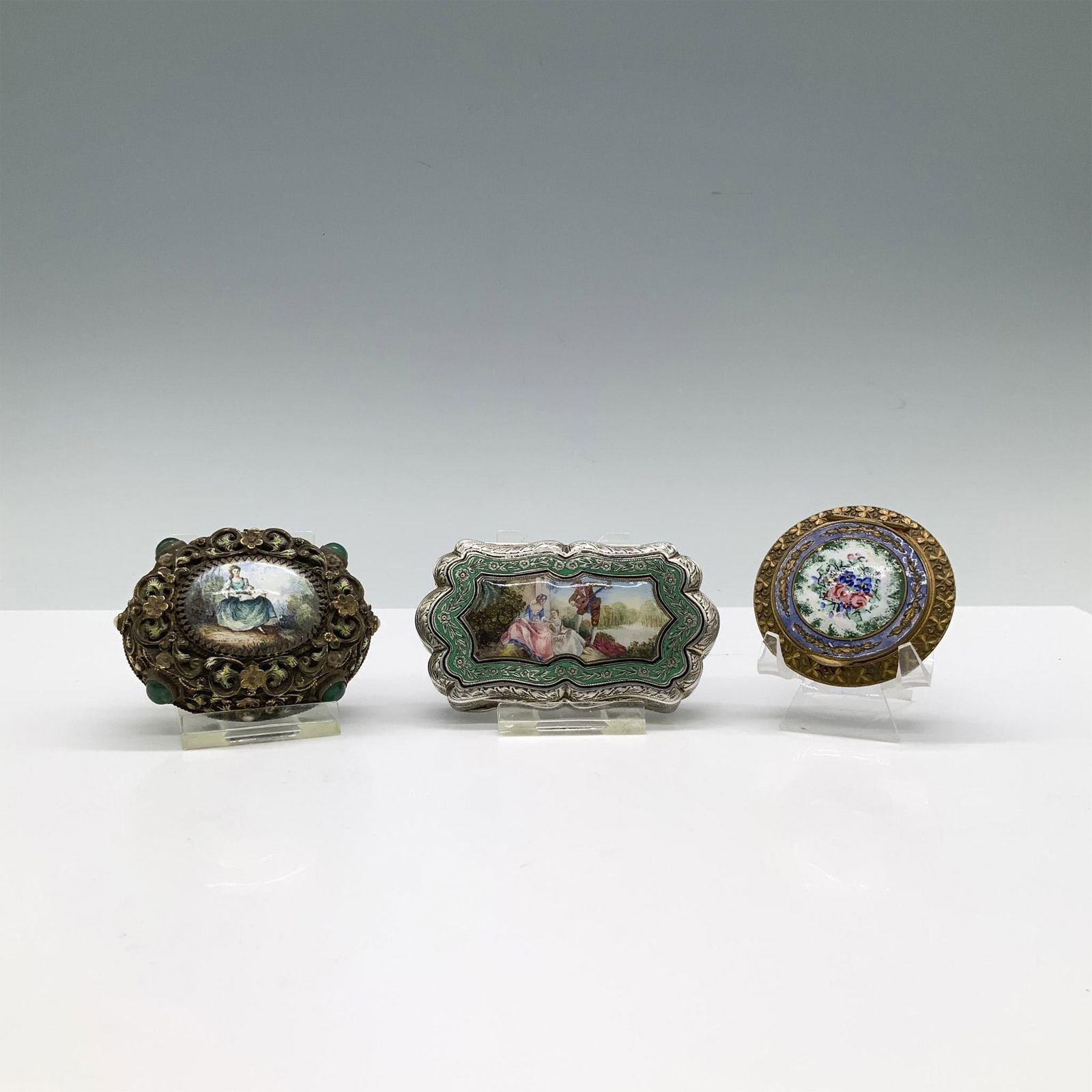 3pc Antique Italian Victorian Trinket Boxes (1 of 5)