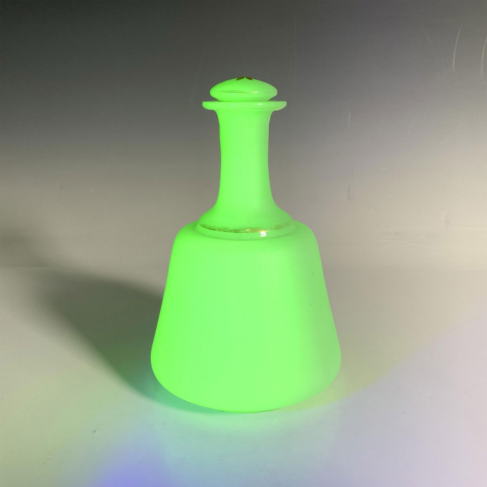 Green Opaline Glass Uranium Perfume Bottle (1 of 4)