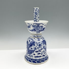 Chinese Blue and White Porcelain Dragon Candle Holder
