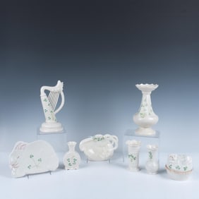 8pc Vintage Belleek Porcelain Tableware Set