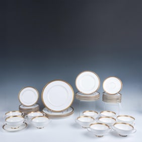 48pc Royal Doulton Gold China Dinner Service Plates & Bowls