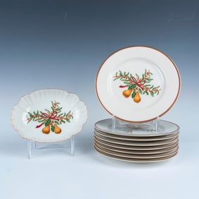 9pc Queensberry Dessert Plates & Candy Dish, Christmas