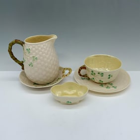 5pc Vintage Porcelain Belleek Tableware Set