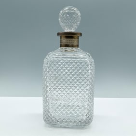 Antique Baccarat Crystal and Bronze Decanter with Stopper