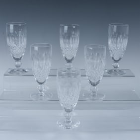 6pc Waterford Crystal Fluted Champagne Short Stem, Colleen