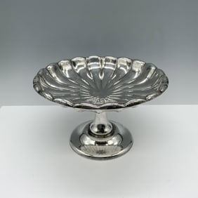 Sterling Silver Compote with Scalloped Edges