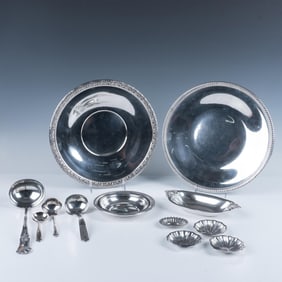 12pc Vintage Sterling Silver Dish and Utensil Set