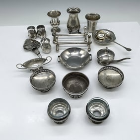 19pc Sterling Silver Mixed Miniatures & Small Tableware Set