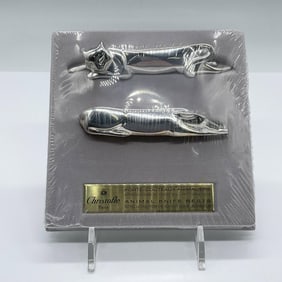 Christofle Silver Plated Dog and Cat Knife Rests, Gallia