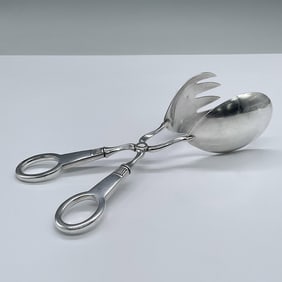 Th. Marthinsen Sterling Silver Salad Tongs