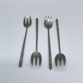 4pc Vintage Tiffany and Co. Silver Plated Cocktail Forks