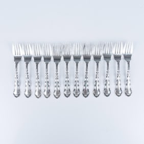 12pc Gorham Sterling Silver Salad Forks, Strasbourg