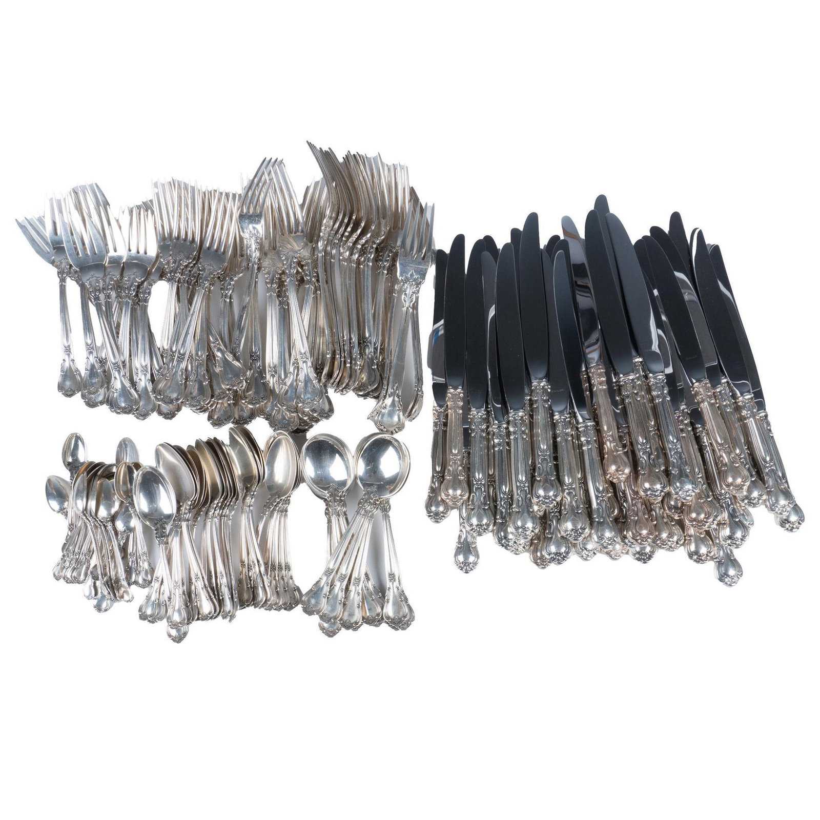 153pc Gorham Sterling Silver Flatware, Chantilly (1 of 9)
