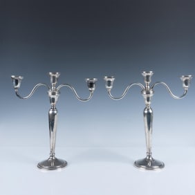 Pair of Rogers Weighted Sterling Silver Candelabra