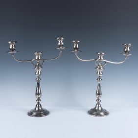 Pair of Gorham Reinforced Sterling Silver Candelabra