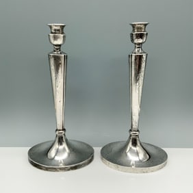 Pair of Sterling Silver Tall Candlestick Holders