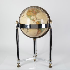 Replogle 16 Inch Floor Globe with Chrome and Brass Stand